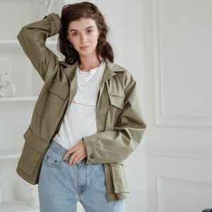 Uncle Studios Cargo Green Military Utility Jacket Coat